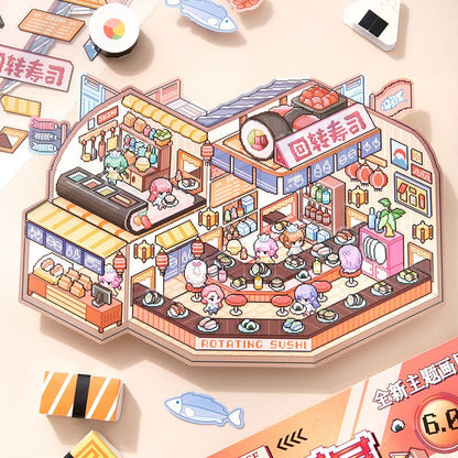 Pixel - sushi ház - matricajelenet Simno 1 darabos kirakó puzzle (SN-6941776322191) - puzzlegarden