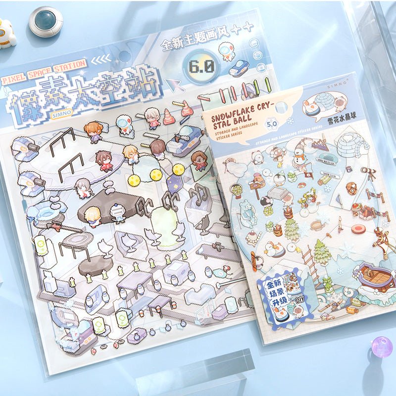 Pixel űrállomás - matricajelenet Simno 1 darabos kirakó puzzle (SN-6941776322184) - puzzlegarden