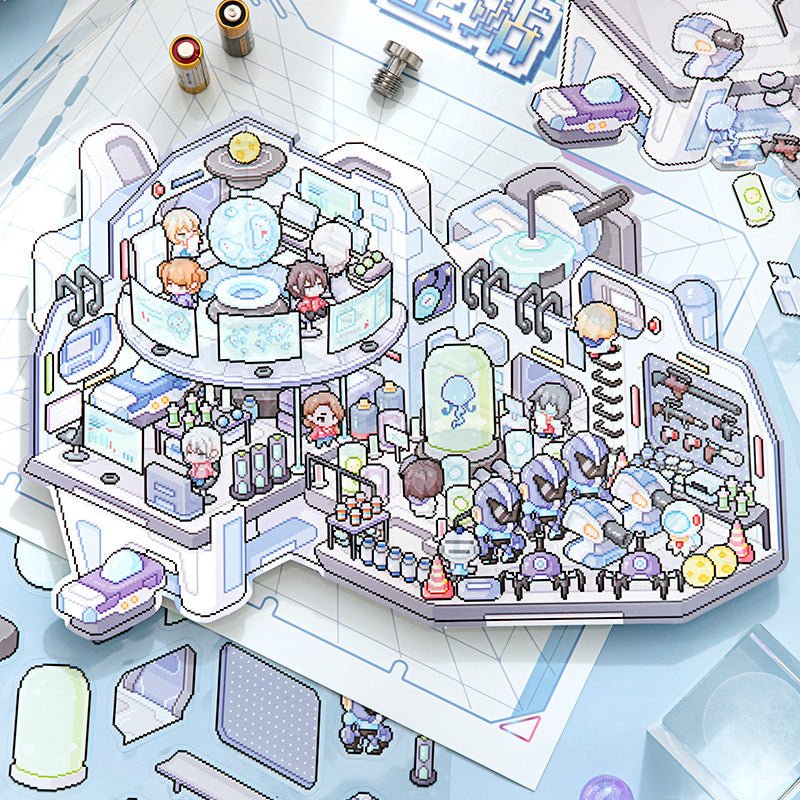 Pixel űrállomás - matricajelenet Simno 1 darabos kirakó puzzle (SN-6941776322184) - puzzlegarden