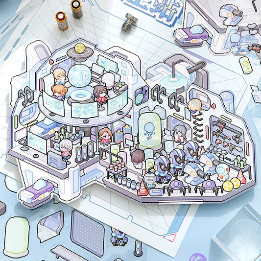 Pixel űrállomás - matricajelenet Simno 1 darabos kirakó puzzle (SN-6941776322184) - puzzlegarden