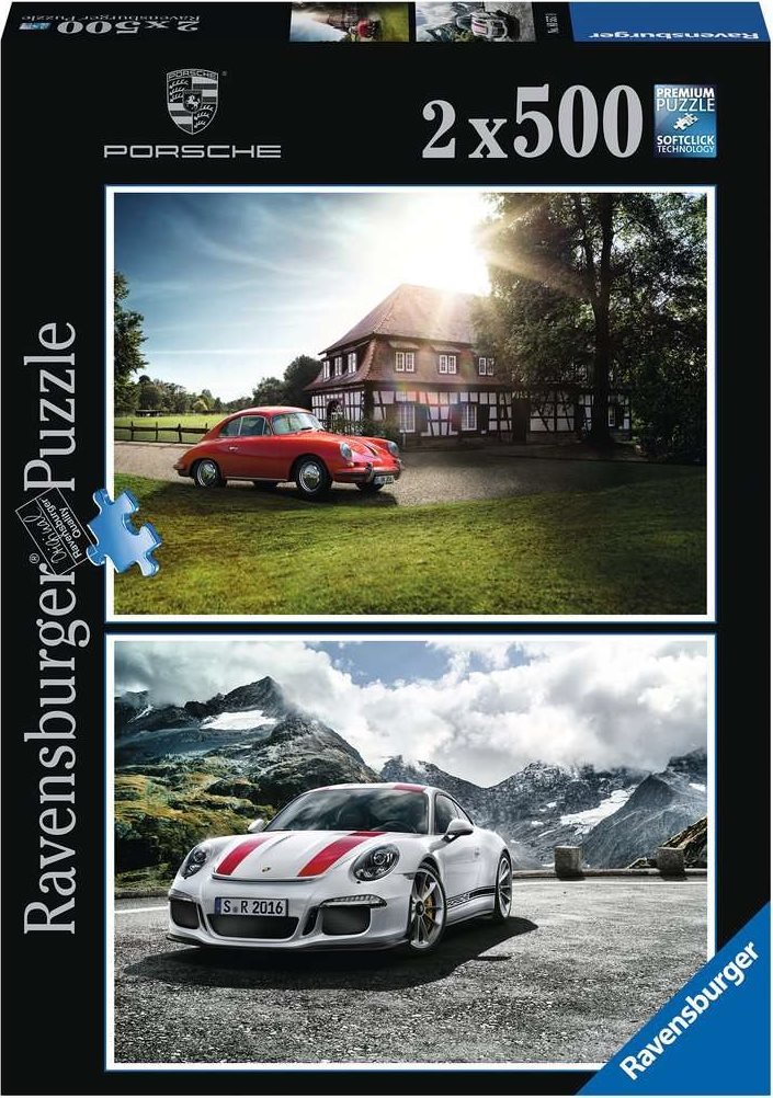 Porsche Classic 356 & Porsche 911 R Ravensburger 2x500 darabos kirakó puzzle (RA-80557 4005556805570) - puzzlegarden