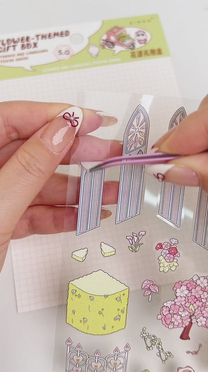 Virágos ajándékdoboz - matricajelenet