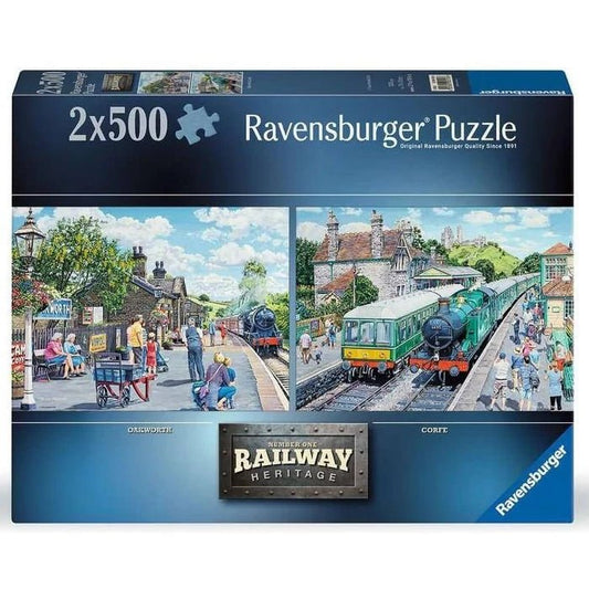 Railway Heritage - Oakworth és Corfe - 2x500 Ravensburger 500 darabos kirakó puzzle (RA - 12000013) - puzzlegarden