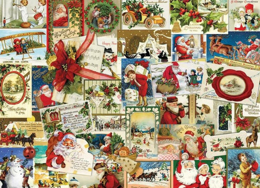Régi Karácsonyi Üdvözlőlapok EuroGraphics 1000 darabos kirakó puzzle (EUR - 6000 - 0784) - puzzlegarden