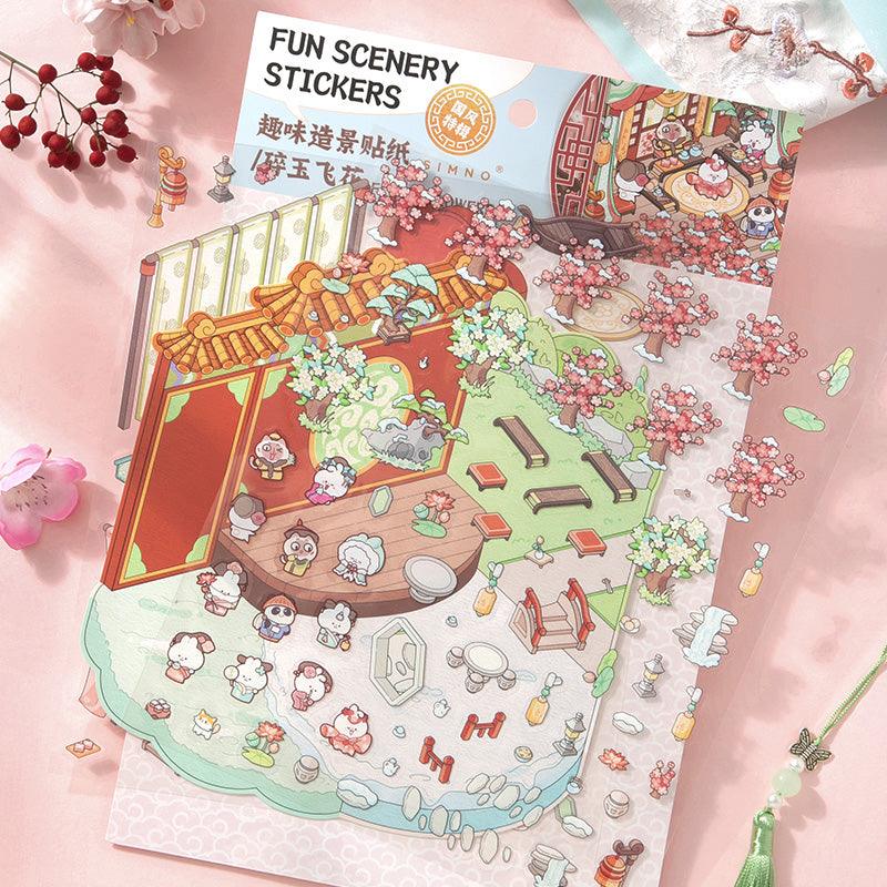 Repülő virágok - matricajelenet Simno 1 darabos kirakó puzzle (SN-6941776321125) - puzzlegarden