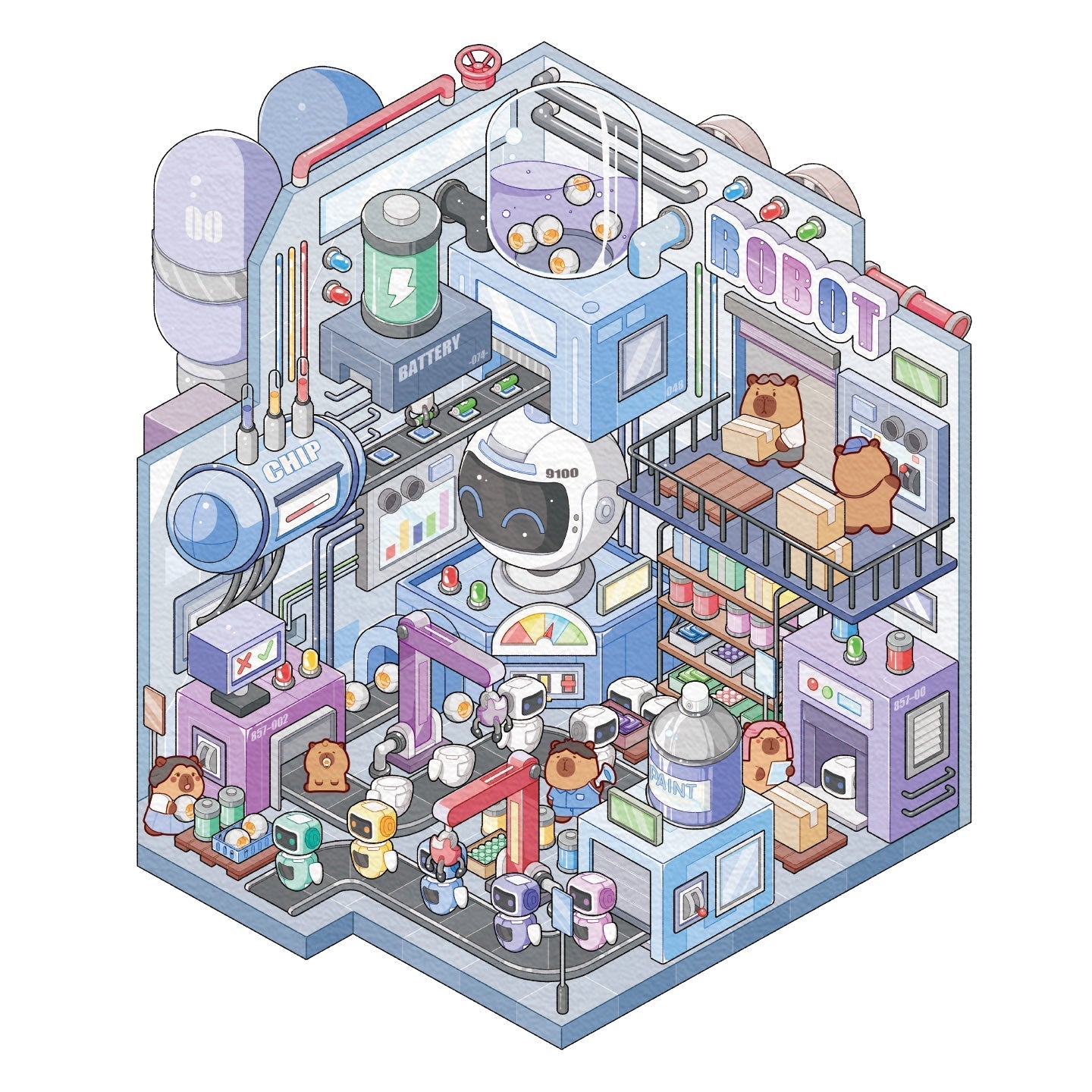 Robotgyár - matricajelenet Simno 1 darabos kirakó puzzle (SN-6941776325192) - puzzlegarden