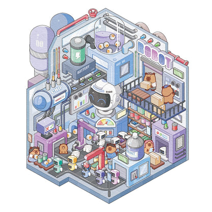 Robotgyár - matricajelenet Simno 1 darabos kirakó puzzle (SN-6941776325192) - puzzlegarden