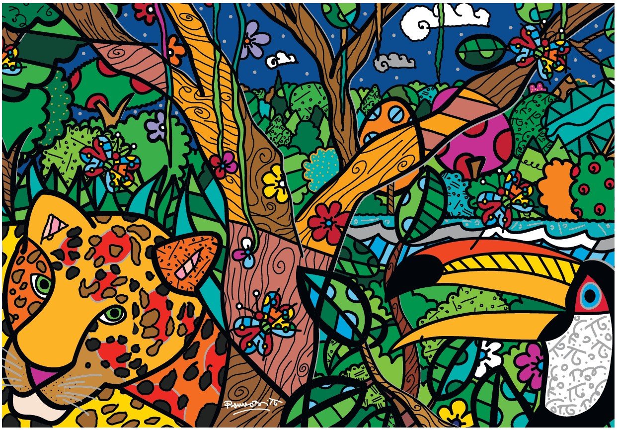 Romero Britto - Amazonas Bluebird 1000 darabos kirakó puzzle (BB-F-90017 3663384900174) - puzzlegarden