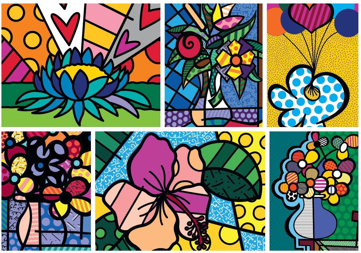 Romero Britto - Virág Kollázs Bluebird 2000 darabos kirakó puzzle (BB-F-90023 3663384900235) - puzzlegarden