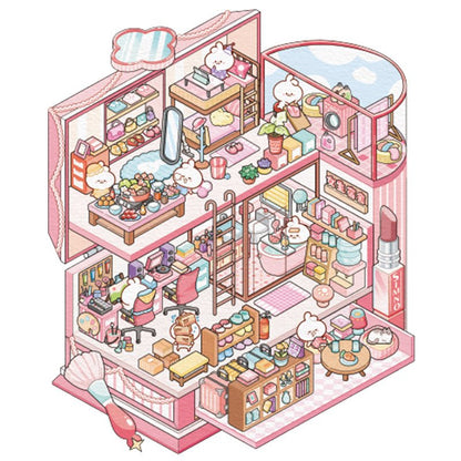 Rózsaszín kollégium - matricajelenet Simno 1 darabos kirakó puzzle (SN-6941776325567) - puzzlegarden