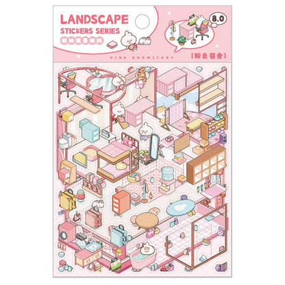 Rózsaszín kollégium - matricajelenet Simno 1 darabos kirakó puzzle (SN-6941776325567) - puzzlegarden