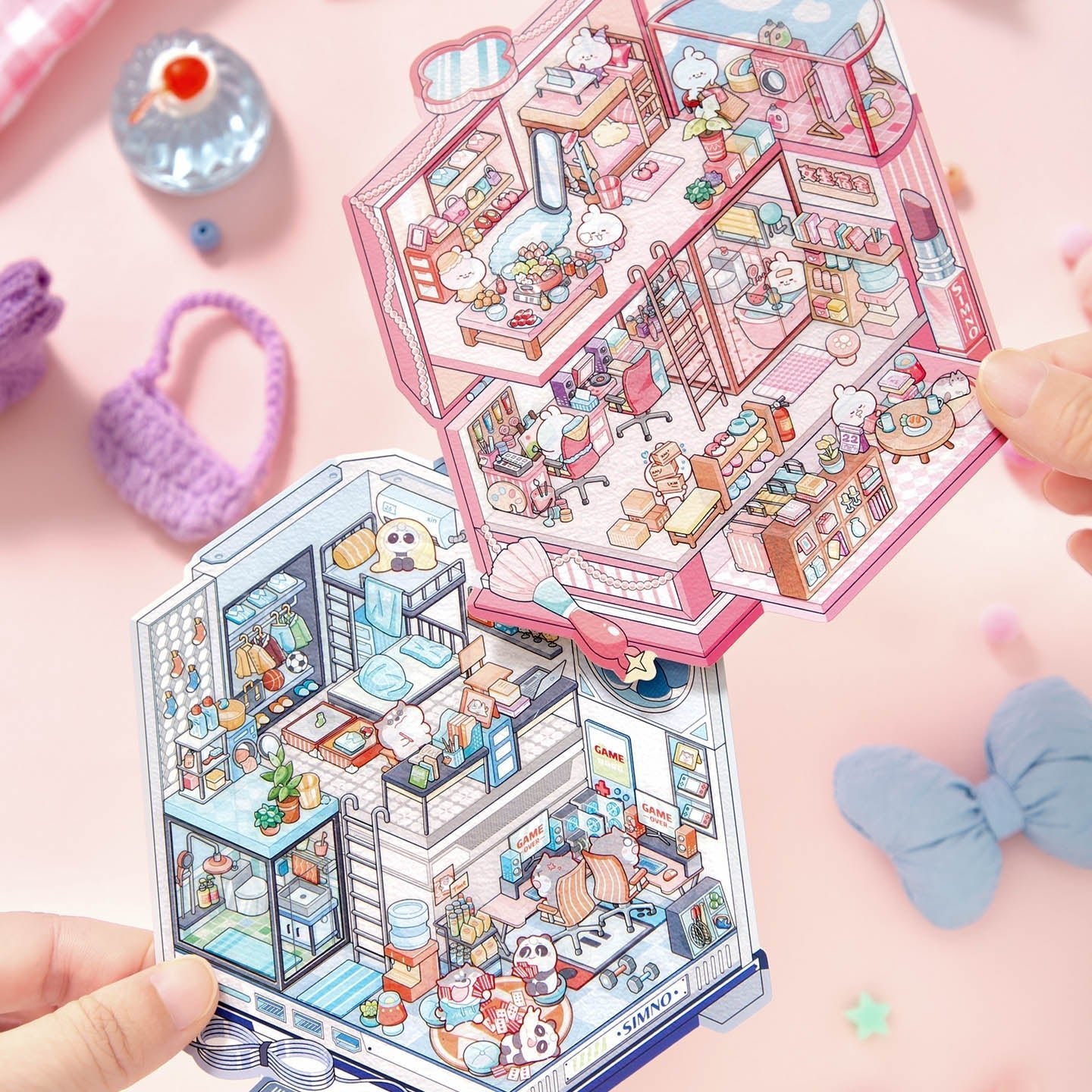 Rózsaszín kollégium - matricajelenet Simno 1 darabos kirakó puzzle (SN-6941776325567) - puzzlegarden