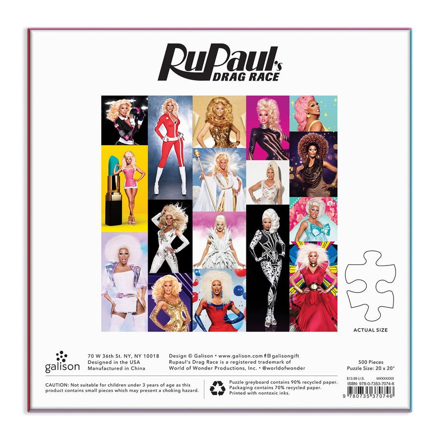 RuPaul's Drag Race Galison 500 darabos kirakó puzzle (GA-M051421B 9780735370746) - puzzlegarden