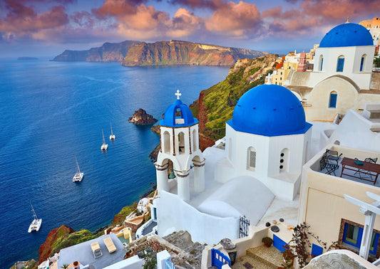 Santorini Látkép Hajókkal Enjoy 1000 darabos kirakó puzzle (EN - 1086) - puzzlegarden