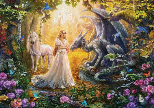 Sárkány, hercegnő és unikornis Educa 1500 darabos kirakó puzzle (ED - 17696) - puzzlegarden
