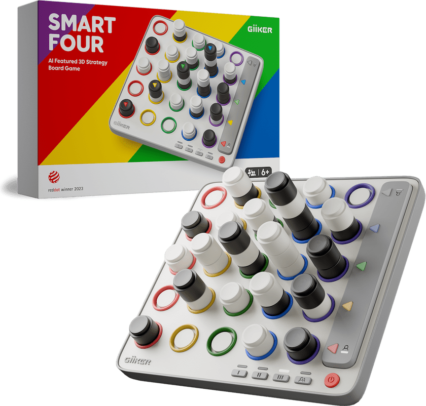 Smart Four 3D - Négy a nyerő! - elektronikus logikai játék Giiker egyéb darabos kirakó puzzle (GI-6971421890218) - puzzlegarden