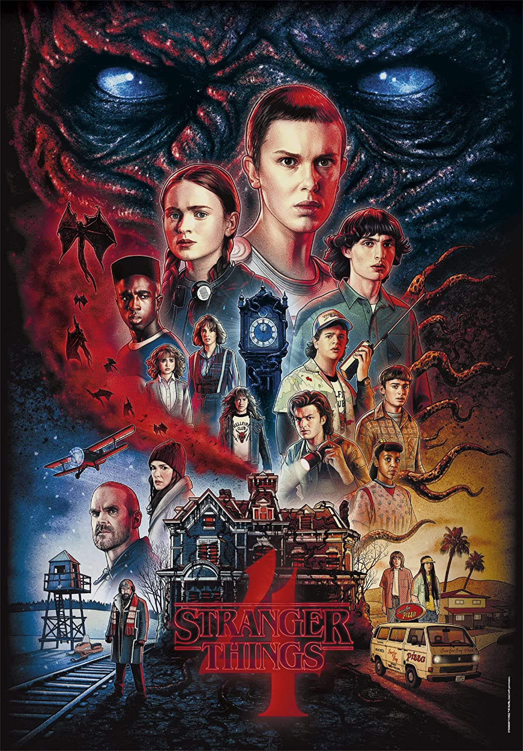 Stranger Things 4. Évad Clementoni 1000 darabos kirakó puzzle (CL-39686 8005125396863) - puzzlegarden