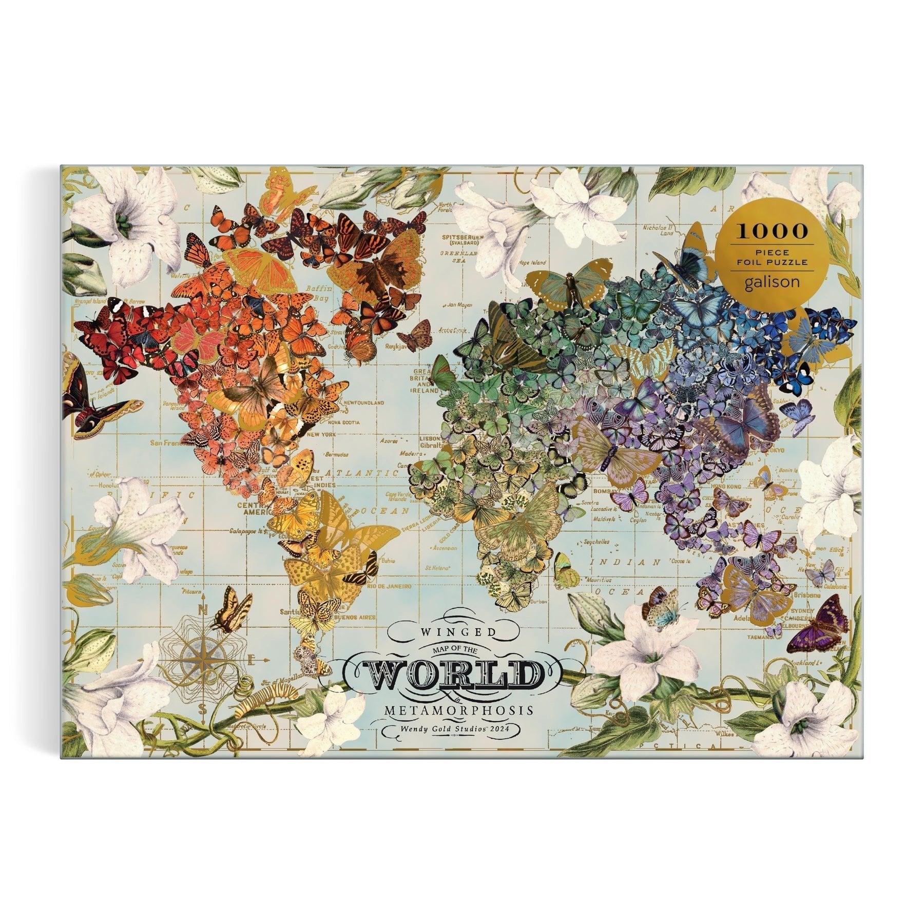 Szárnyas metamorfózis - aranyfóliás Galison 1000 darabos kirakó puzzle (GA-9780735384651) - puzzlegarden