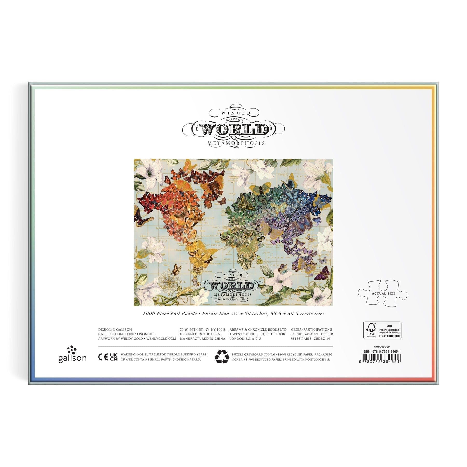 Szárnyas metamorfózis - aranyfóliás Galison 1000 darabos kirakó puzzle (GA-9780735384651) - puzzlegarden
