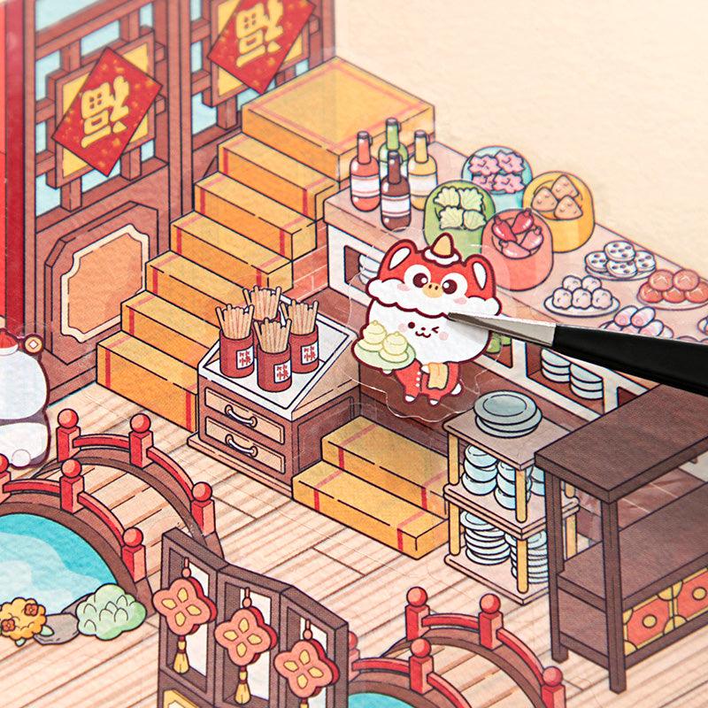 Szecsuáni Hot Pot étterem - matricajelenet Simno 1 darabos kirakó puzzle (SN-6941776321132) - puzzlegarden