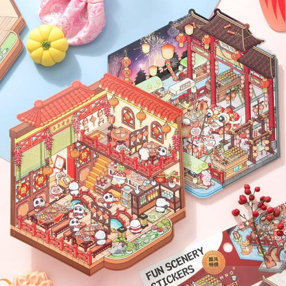 Szecsuáni Hot Pot étterem - matricajelenet Simno 1 darabos kirakó puzzle (SN-6941776321132) - puzzlegarden