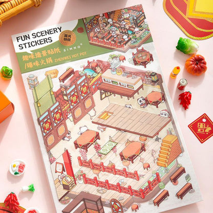 Szecsuáni Hot Pot étterem - matricajelenet Simno 1 darabos kirakó puzzle (SN-6941776321132) - puzzlegarden