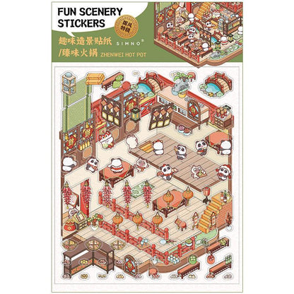 Szecsuáni Hot Pot étterem - matricajelenet Simno 1 darabos kirakó puzzle (SN-6941776321132) - puzzlegarden