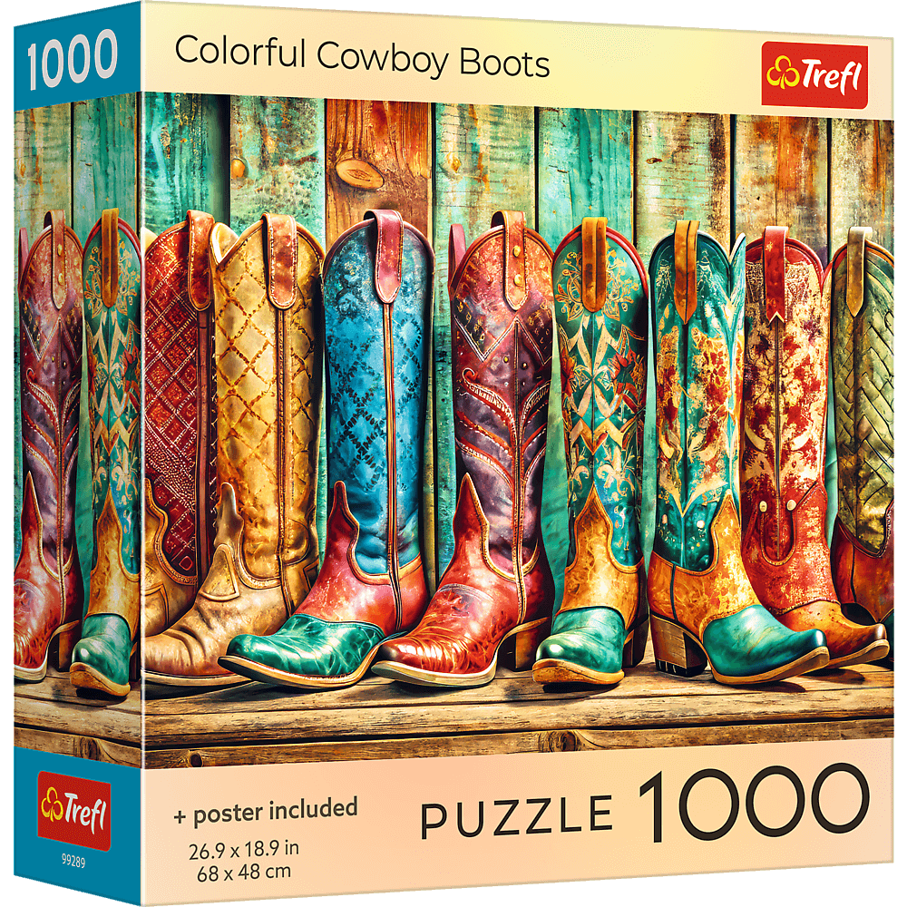 Színes cowboycsizmák Trefl 1000 darabos kirakó puzzle (TR-USA_99289) - puzzlegarden
