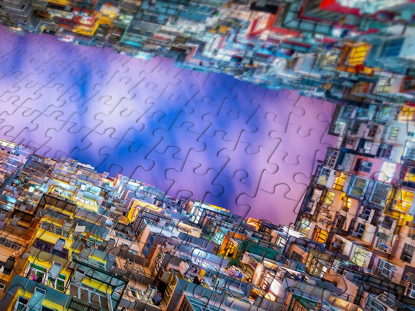 Színes társasházak – Hongkong Enjoy 1000 darabos kirakó puzzle (EN - 1290 5949194012909) - puzzlegarden