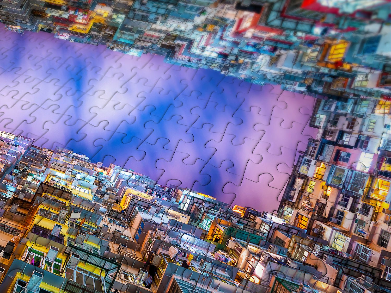 Színes társasházak – Hongkong Enjoy 1000 darabos kirakó puzzle (EN - 1290 5949194012909) - puzzlegarden
