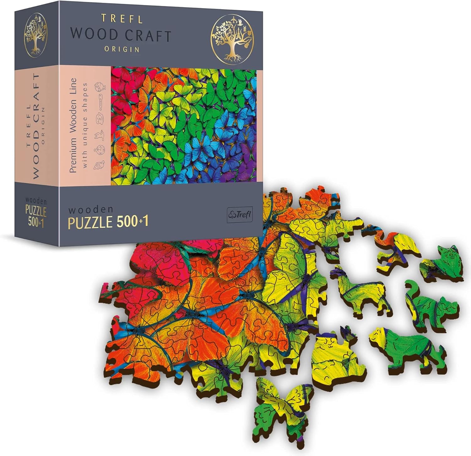 Szivárvány Pillangók - Fa kirakó Trefl Wood Craft 500 darabos kirakó puzzle (TR - 20159 5900511201598) - puzzlegarden