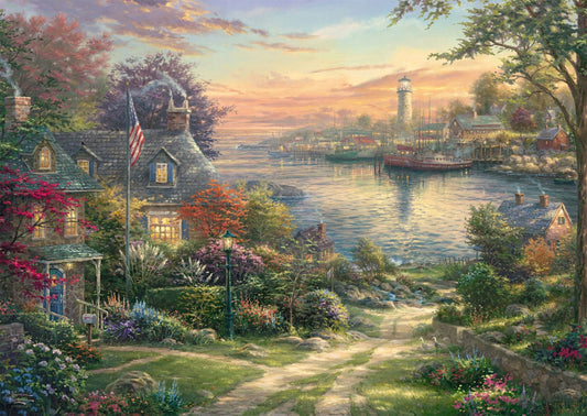 Thomas Kinkade – New England kikötője Schmidt Spiele 1000 darabos kirakó puzzle (SCH-58785) - puzzlegarden