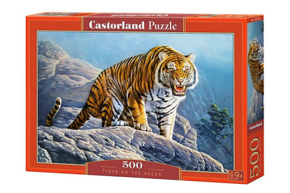 Tigris a sziklán Castorland 500 darabos kirakó puzzle (C-B-53346 5904438053346) - puzzlegarden