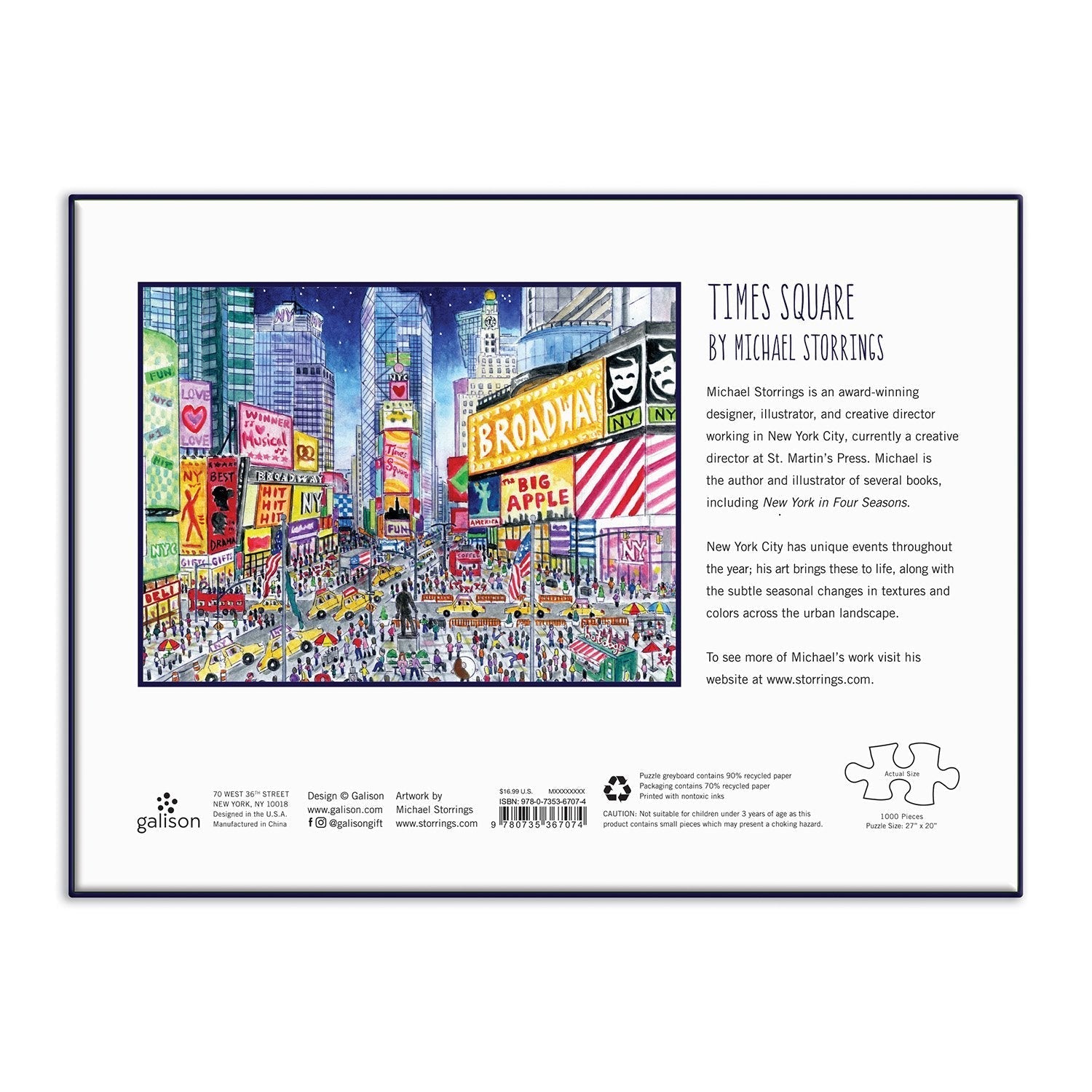 Times Square Galison 1000 darabos kirakó puzzle (GA - 9780735367074 9780735367074) - puzzlegarden