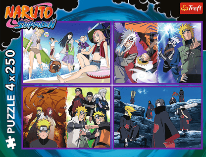 Uzumaki Naruto kalandjai – 4x250 Trefl 250 darabos kirakó puzzle (TR-13339) - puzzlegarden