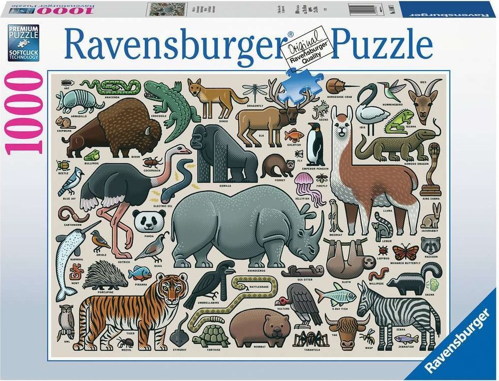 Vadállatok Ravensburger 1000 darabos kirakó puzzle (RA-16807 4005556168071) - puzzlegarden