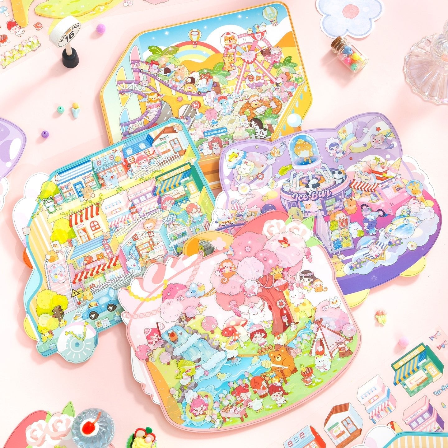 Vidám város - matricajelenet Simno 1 darabos kirakó puzzle (SN-6941776325604) - puzzlegarden