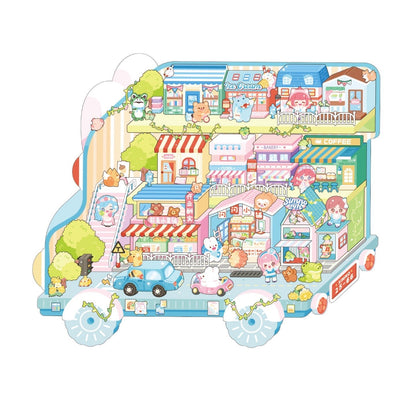 Vidám város - matricajelenet Simno 1 darabos kirakó puzzle (SN-6941776325604) - puzzlegarden