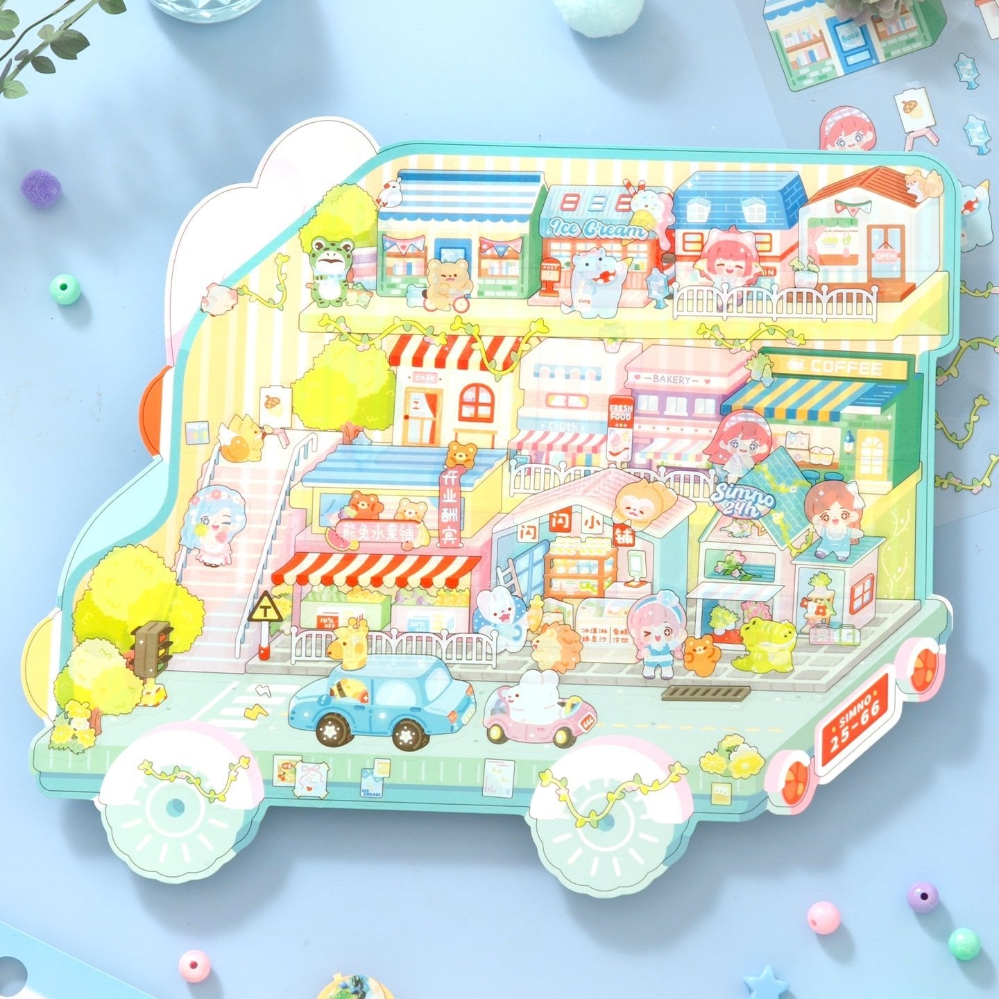 Vidám város - matricajelenet Simno 1 darabos kirakó puzzle (SN-6941776325604) - puzzlegarden