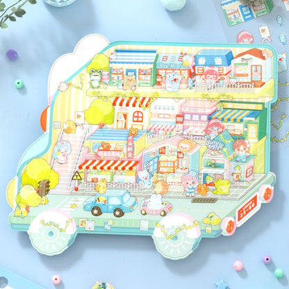 Vidám város - matricajelenet Simno 1 darabos kirakó puzzle (SN-6941776325604) - puzzlegarden