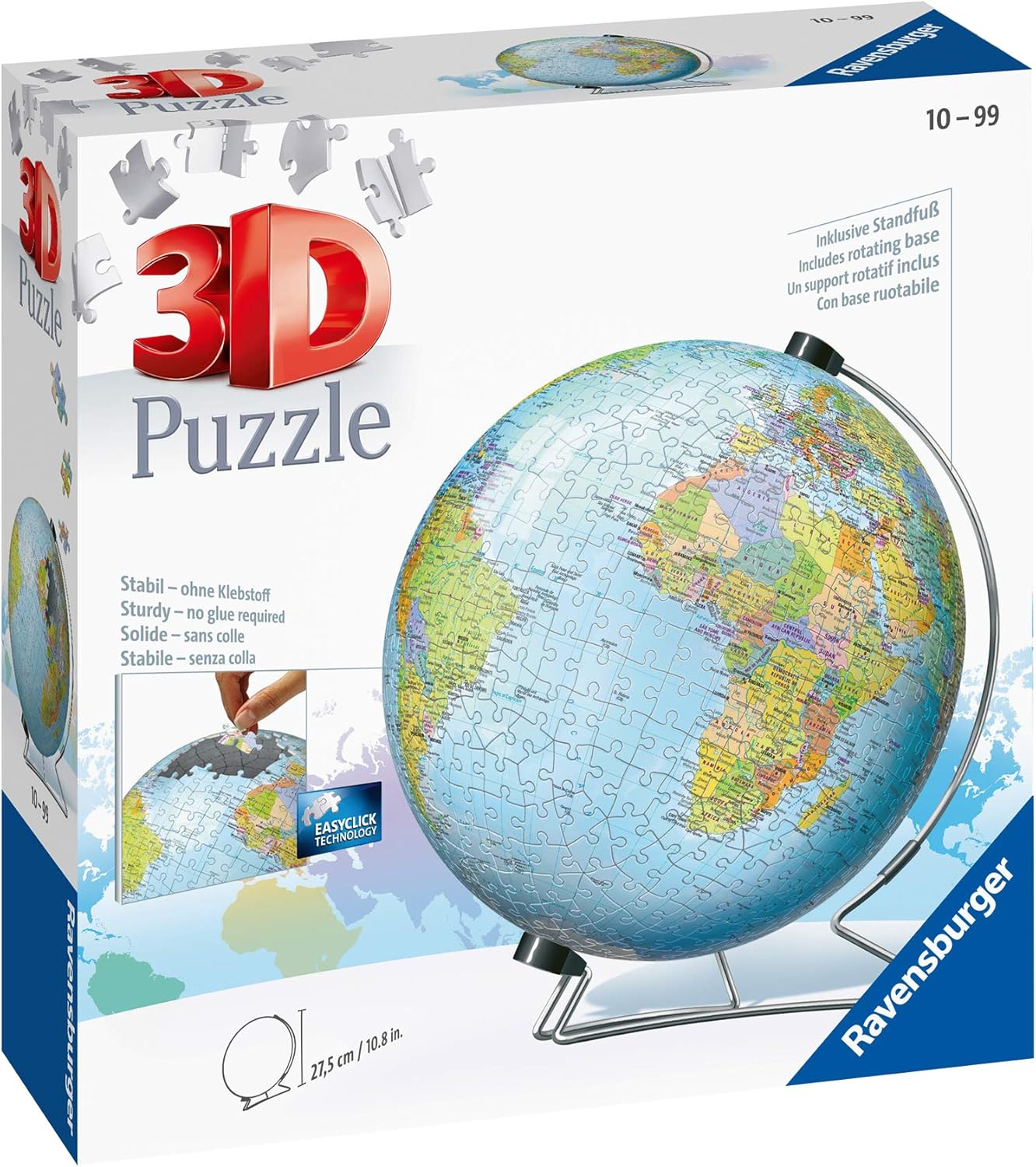 Világ Térkép - 3D Ravensburger 550 darabos kirakó puzzle (RA - 12436 4005556124367) - puzzlegarden