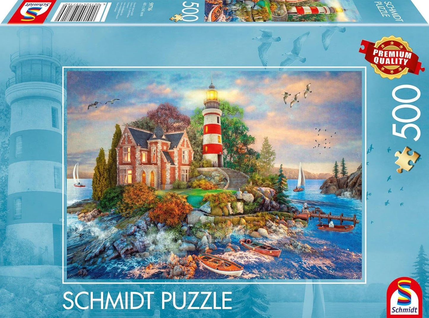Világítótorony a sziklán Schmidt Spiele 500 darabos kirakó puzzle (SCH - 59716) - puzzlegarden