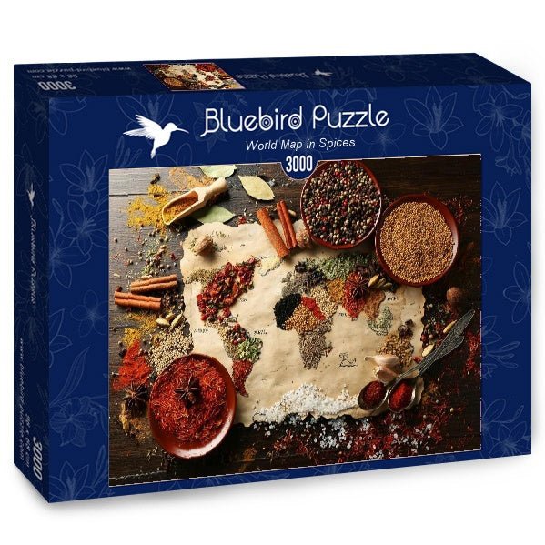 Világtérkép fűszerekkel Bluebird 3000 darabos kirakó puzzle (BB-70014 3663384700149) - puzzlegarden