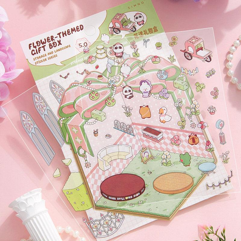 Virágos ajándékdoboz - matricajelenet Simno 1 darabos kirakó puzzle (SN-6941776320784) - puzzlegarden