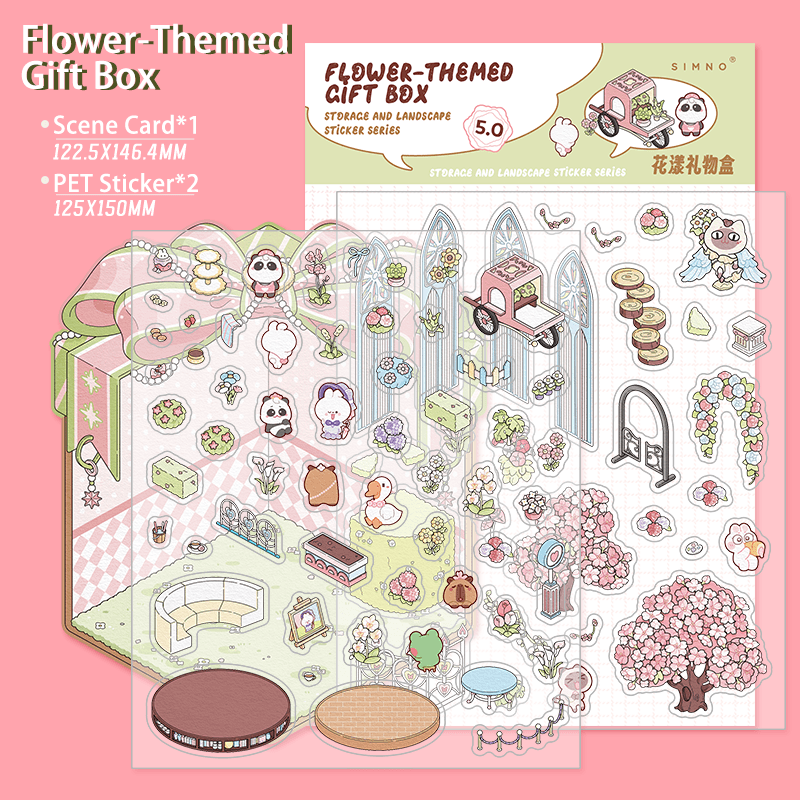 Virágos ajándékdoboz - matricajelenet Simno 1 darabos kirakó puzzle (SN-6941776320784) - puzzlegarden