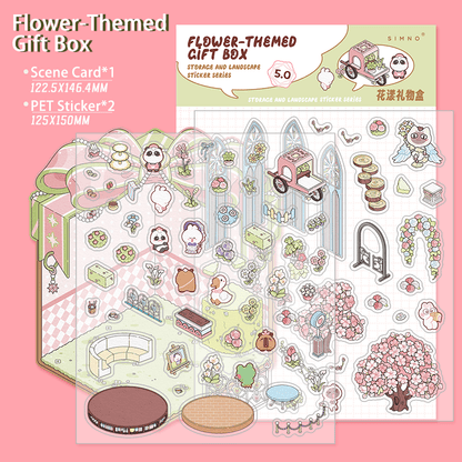 Virágos ajándékdoboz - matricajelenet Simno 1 darabos kirakó puzzle (SN-6941776320784) - puzzlegarden