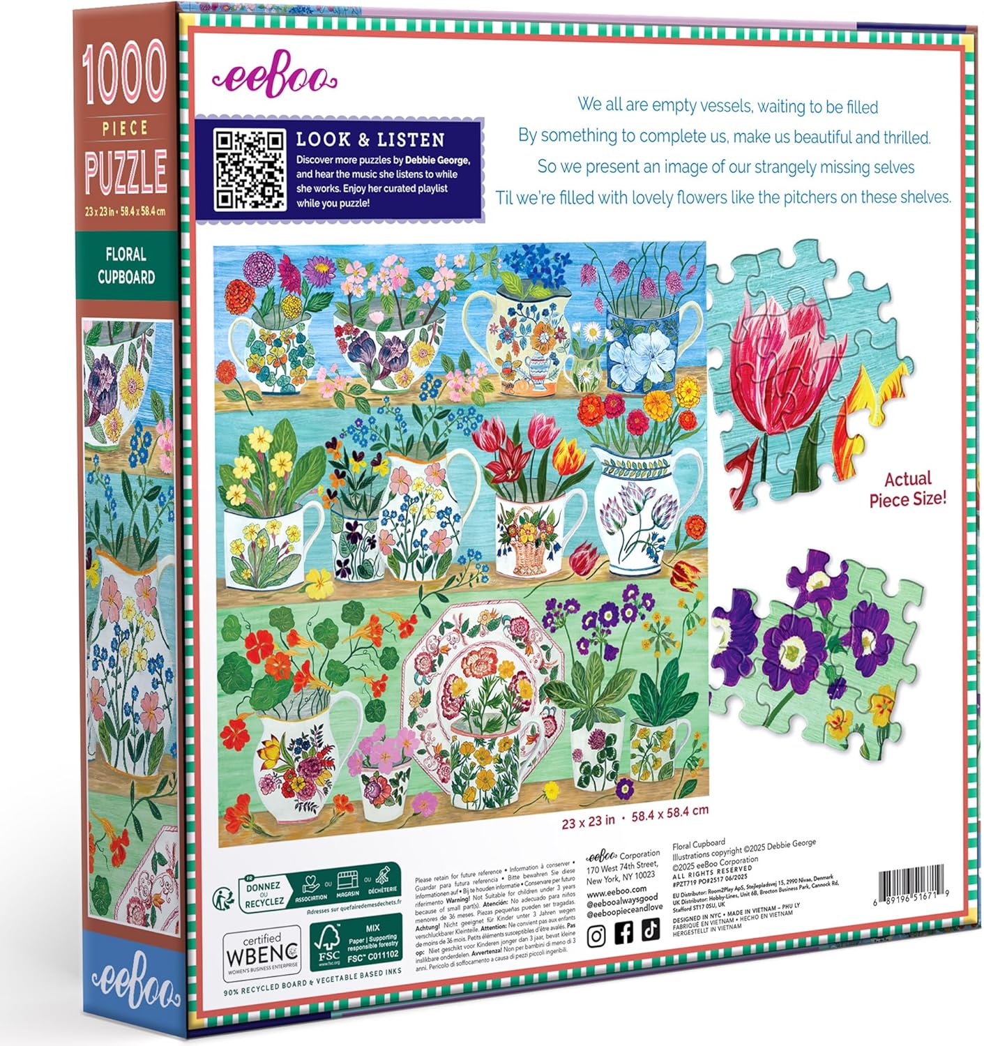 Virágos kredenc Eeboo 1000 darabos kirakó puzzle (EB-PZT719) - puzzlegarden