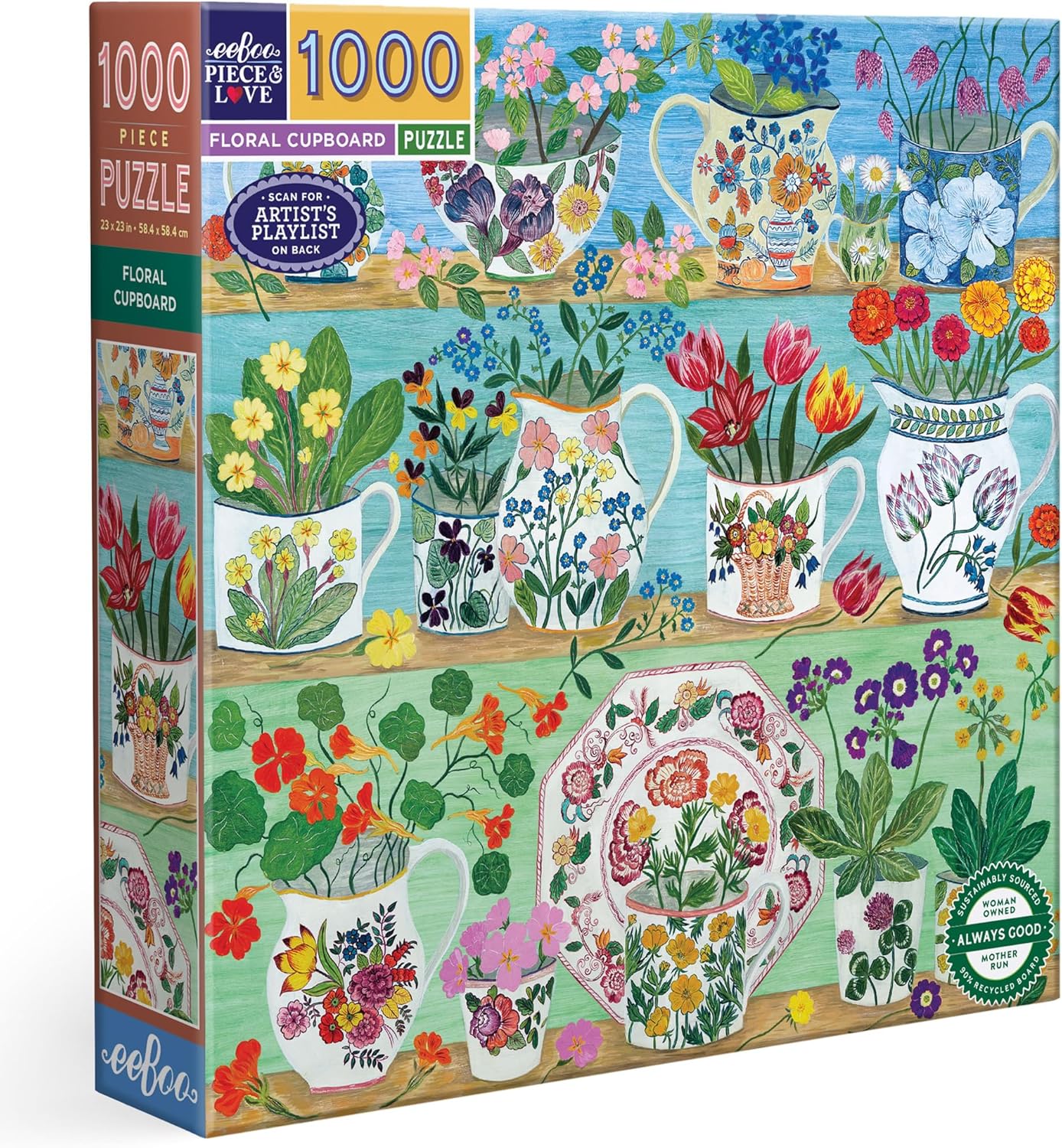 Virágos kredenc Eeboo 1000 darabos kirakó puzzle (EB-PZT719) - puzzlegarden
