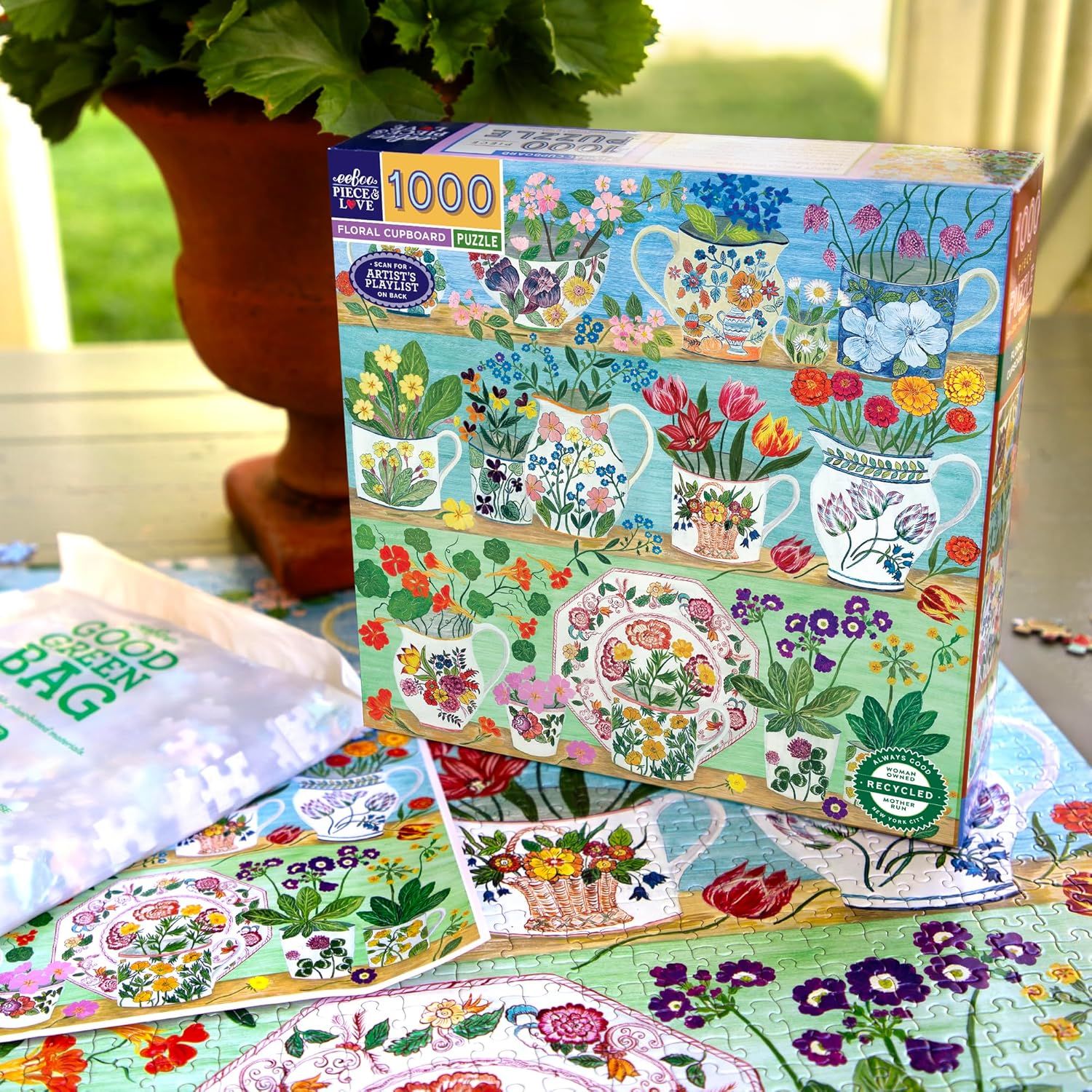 Virágos kredenc Eeboo 1000 darabos kirakó puzzle (EB-PZT719) - puzzlegarden