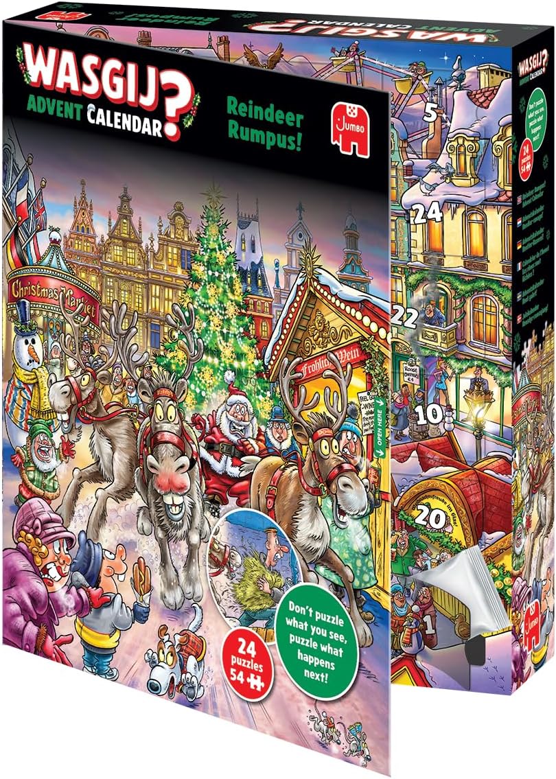 Wasgij Adventi Naptár – Rénszarvas ramazuri! Jumbo 54 darabos kirakó puzzle (JU - 1110100707) - puzzlegarden